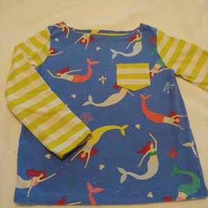 Mini Boden hopscotch pocket tee size 5-6y mermaid
